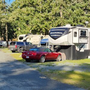 RVs at oceanfront Vancouver Island RV Park